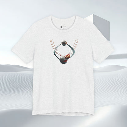 Abstract Orbital Necklace Tee - Art Graphic Minimalist Becheretty - Wearable artwork