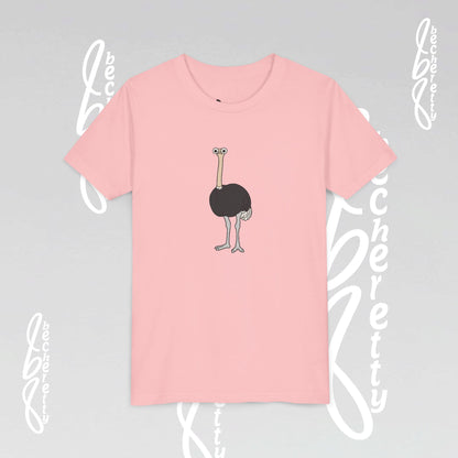 Youth Ostrich Graphic Tee - Becheretty desing for Kids, Cool Summer Top, Gift for Birthdays, Animal Lovers Tee