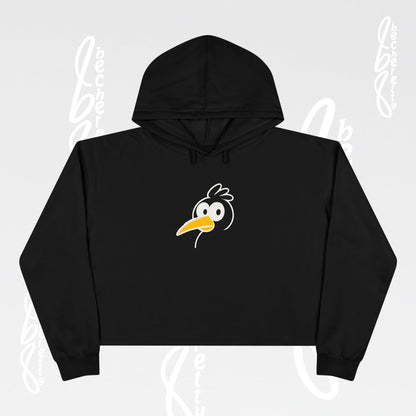 Graphic Crop Hoodie - Cute Cartoon Seagull - Becheretty - Minimal Beach Bird Graphic Sweatshirt