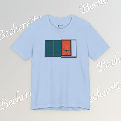 Minimalist Window Sunset T‑Shirt — Modern Geometric Home Vibe Tee - Art Graphic Becheretty