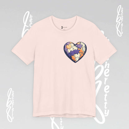 Artistic Puzzle Heart Tee - Autism Awareness Graphic Shirt