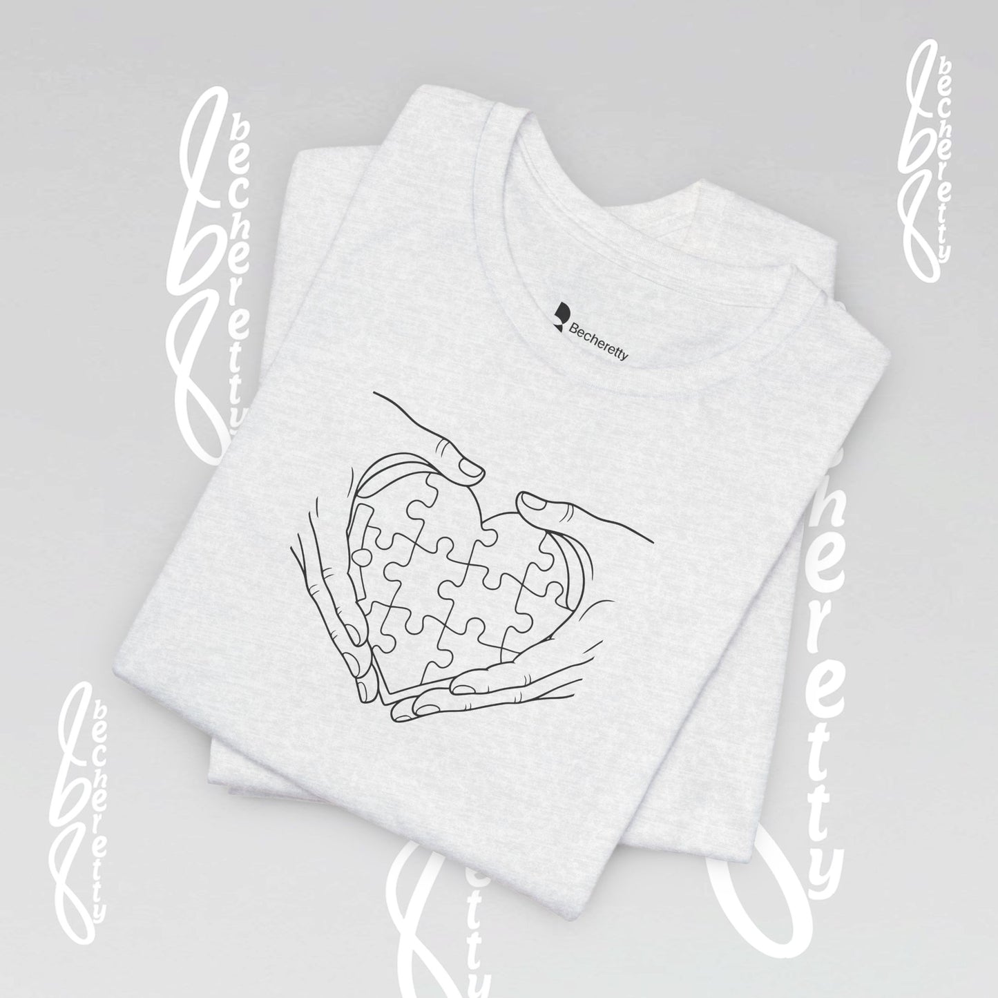 Autism Awareness T-Shirt  "My Heart is Yours" - Becheretty Minimalist design - Unisex, casual wear.