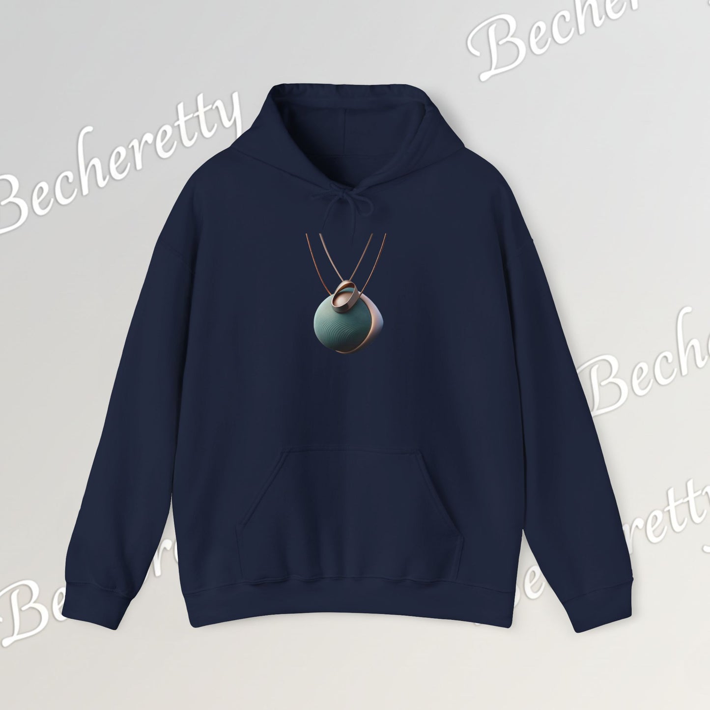 Abstract 3D Geometric Necklace Hoodie - Art Graphic Becheretty - Unisex, Original Gift for Friends