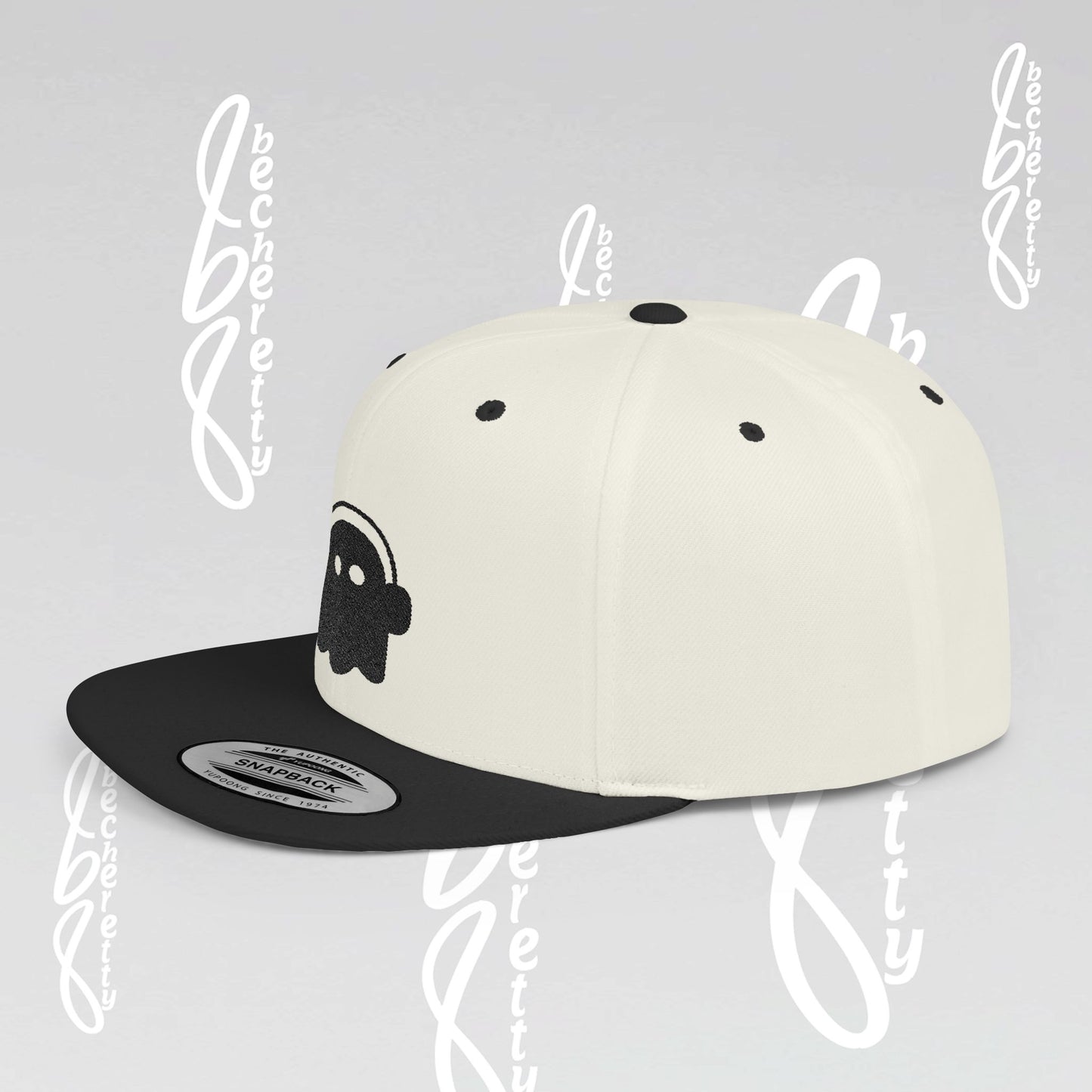 Stylish Flat Bill Snapback Hat with Embroidered Design Becheretty