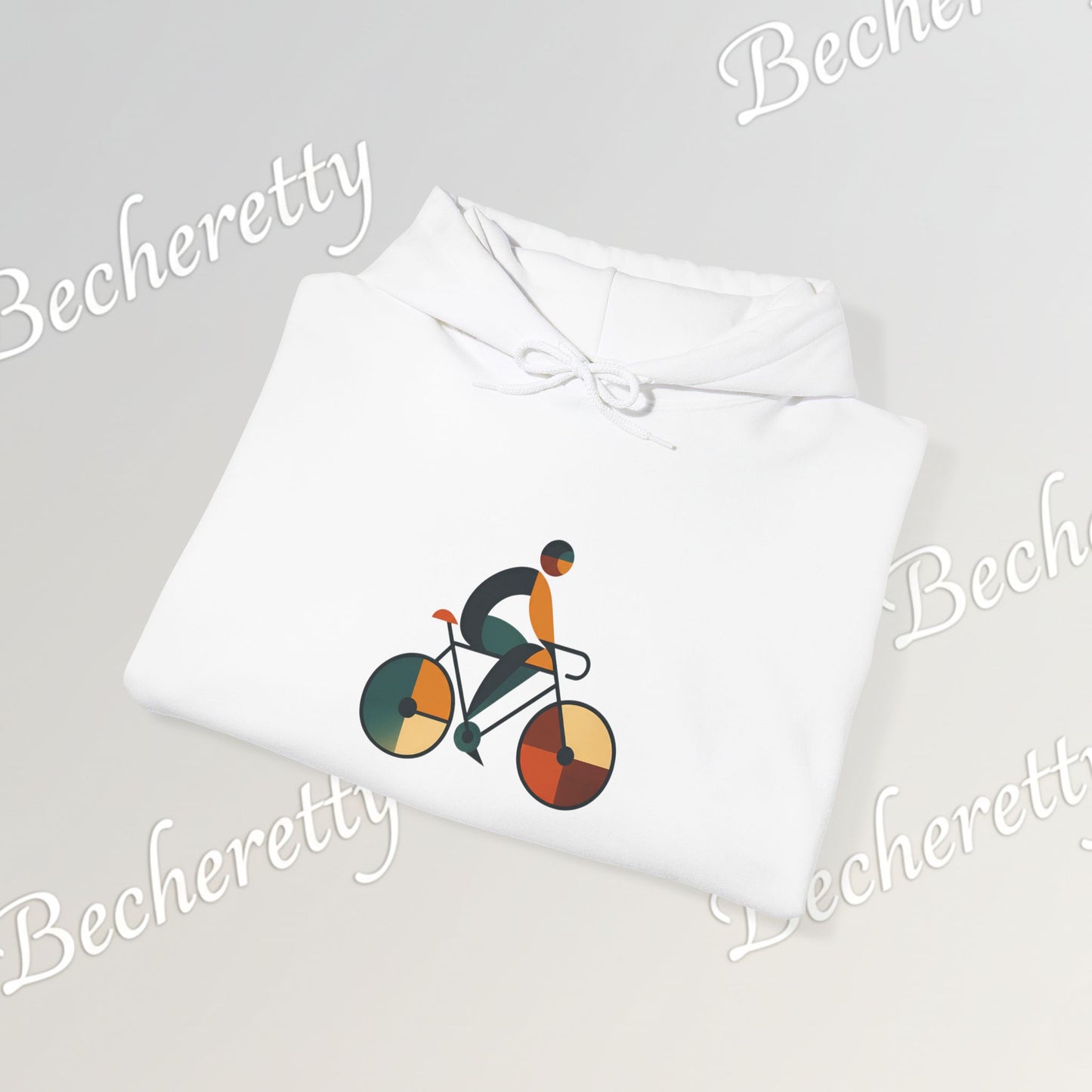 The Bauhaus Cyclist | Premium Geometric Art Hoodie Becheretty - Perfect Gift for Bike Lovers - Casual