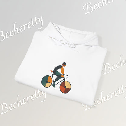 The Bauhaus Cyclist | Premium Geometric Art Hoodie Becheretty - Perfect Gift for Bike Lovers - Casual