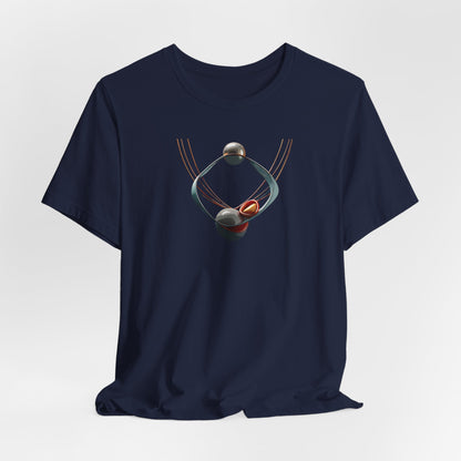 Abstract Orbital Necklace Tee - Art Graphic Minimalist Becheretty - Wearable artwork