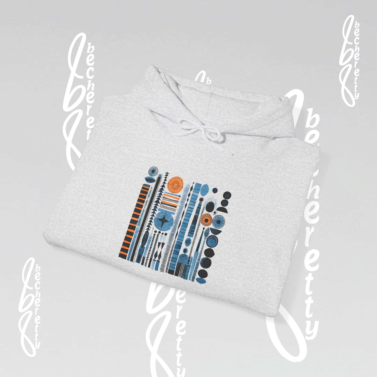 Modern Geometry Hoodie "Urban Totems" Art Graphic Becheretty - Timeless, versatile, and unmistakably modern.
