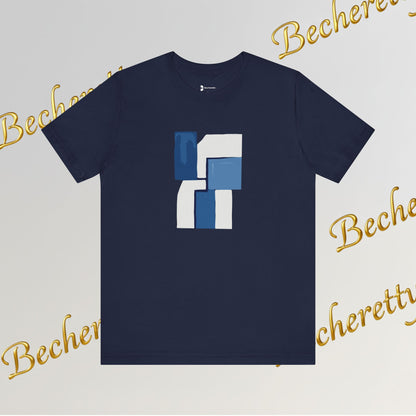 Abstract Wave Short Sleeve Tee - Art Minimalist Becheretty - Perfect for Art Lovers -Casual Wear