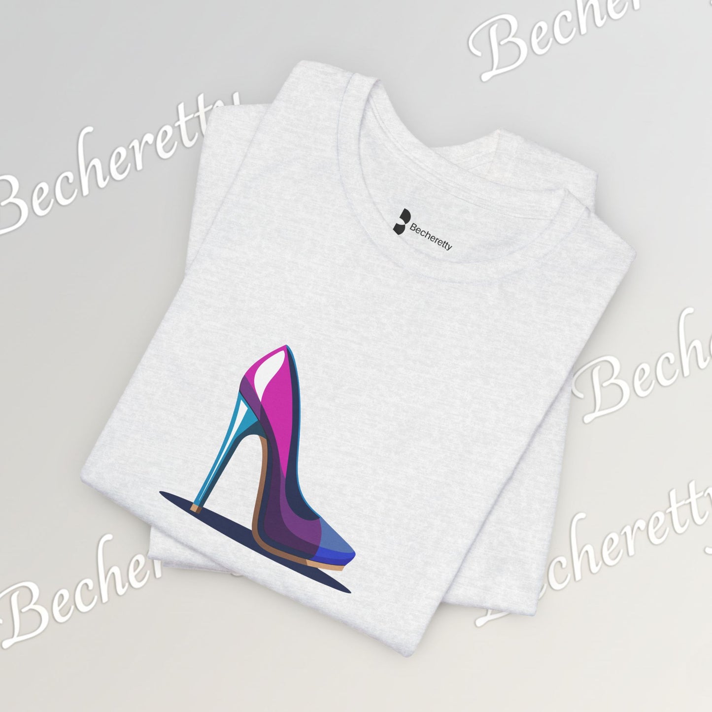 Colorful futuristic Stiletto T‑Shirt - Art Graphic Becheretty - A nod to your unique fashion style