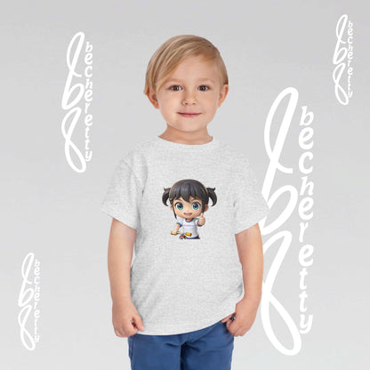 Toddler T-Shirt Cute Graphic Character Becheretty - Playful Toddler Wear - Summer Top