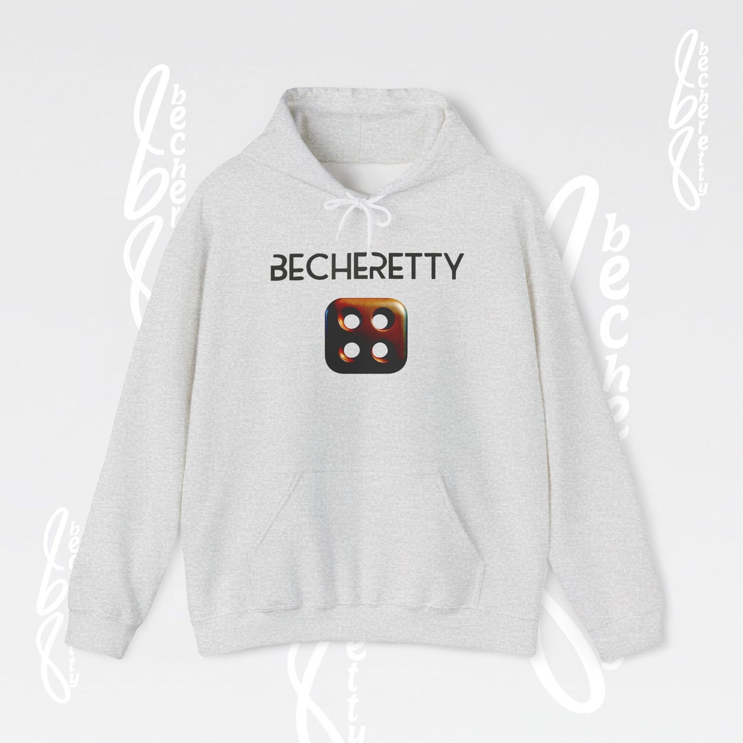 Hoodie "Dice Icon" Art Graphic Minimalist Becheretty Casual Wear - Kangaroo pouch pocket