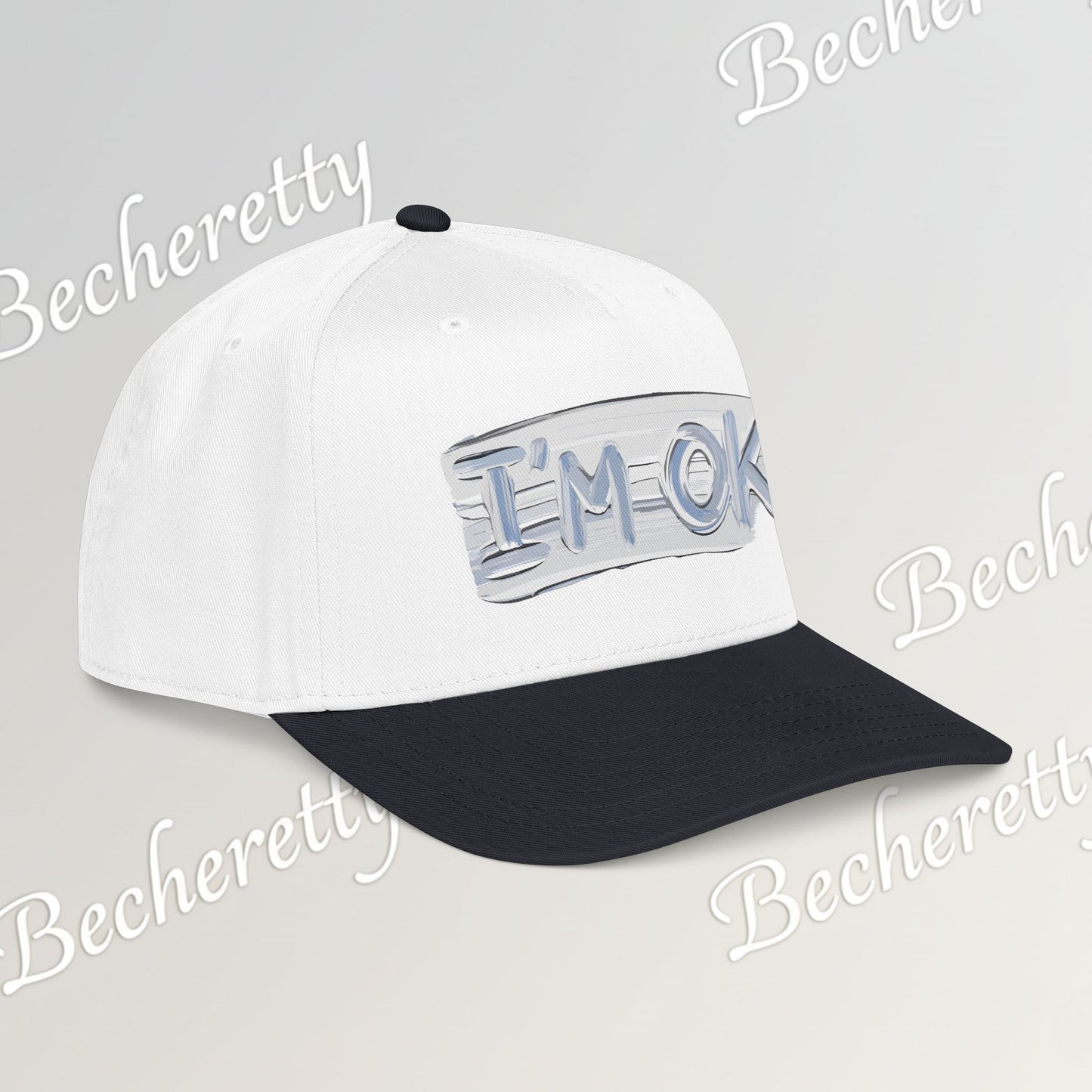 Baseball Cap "I'M OK" Minimal Art Graphic Becheretty - Style is Yours