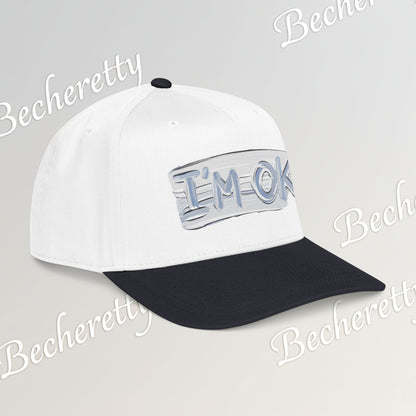 Baseball Cap "I'M OK" Minimal Art Graphic Becheretty - Style is Yours