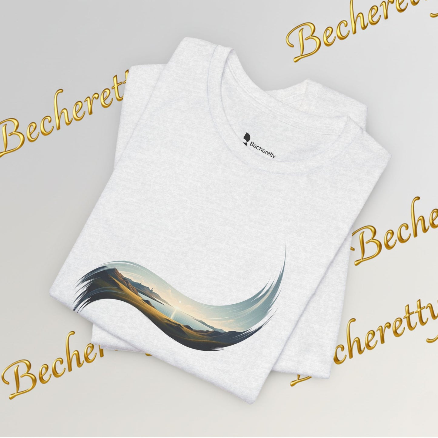 Abstract Wave Tee — Minimal Coastal Brushstroke T-Shirt Becheretty - Ideal Gift - Original Design