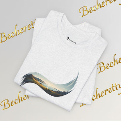Abstract Wave Tee — Minimal Coastal Brushstroke T-Shirt Becheretty - Ideal Gift - Original Design