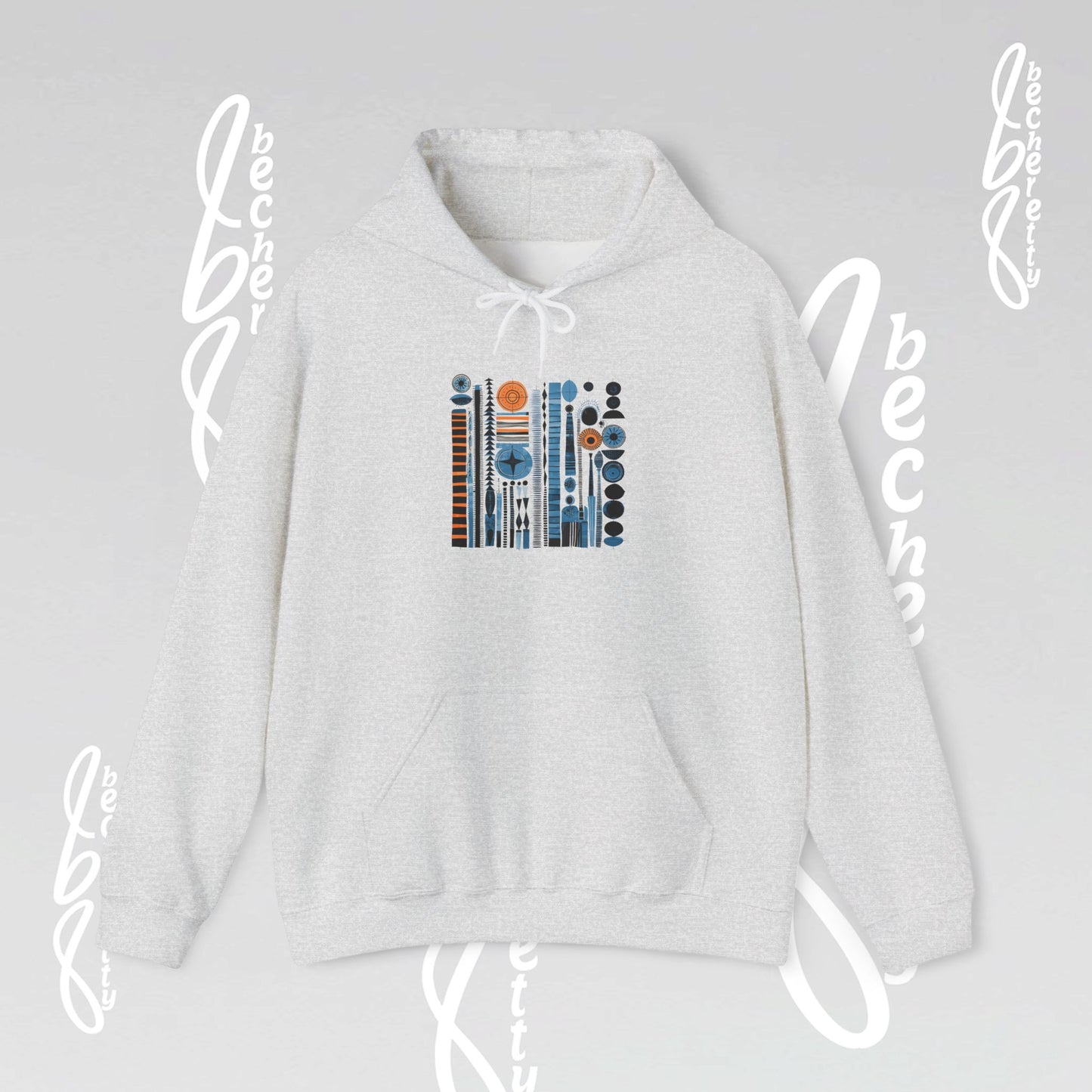 Modern Geometry Hoodie "Urban Totems" Art Graphic Becheretty - Timeless, versatile, and unmistakably modern.