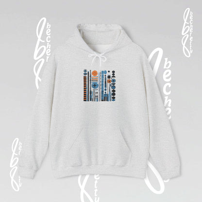 Modern Geometry Hoodie "Urban Totems" Art Graphic Becheretty - Timeless, versatile, and unmistakably modern.