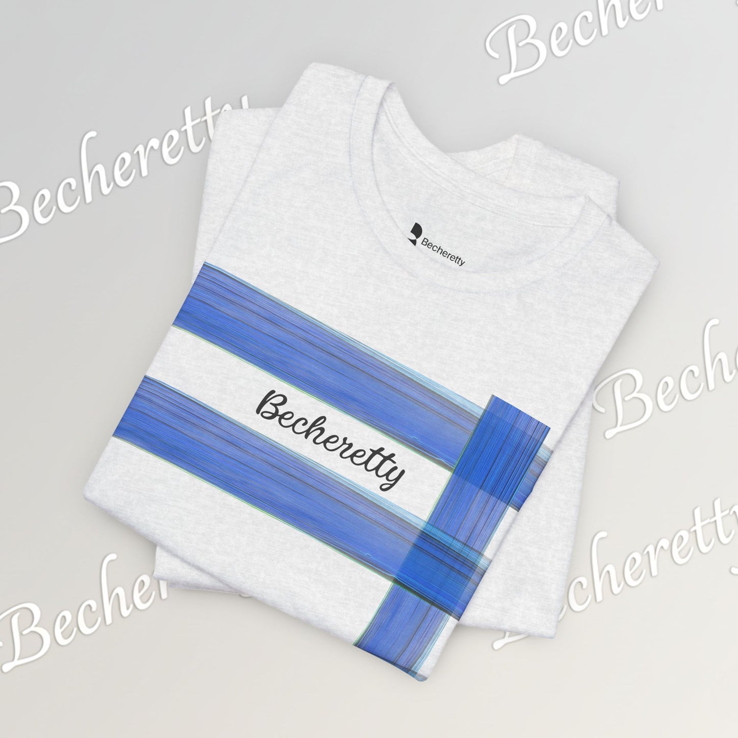 Abstract Blue Brushstroke Tee — 'Becheretty' Minimalist Graphic T-Shirt