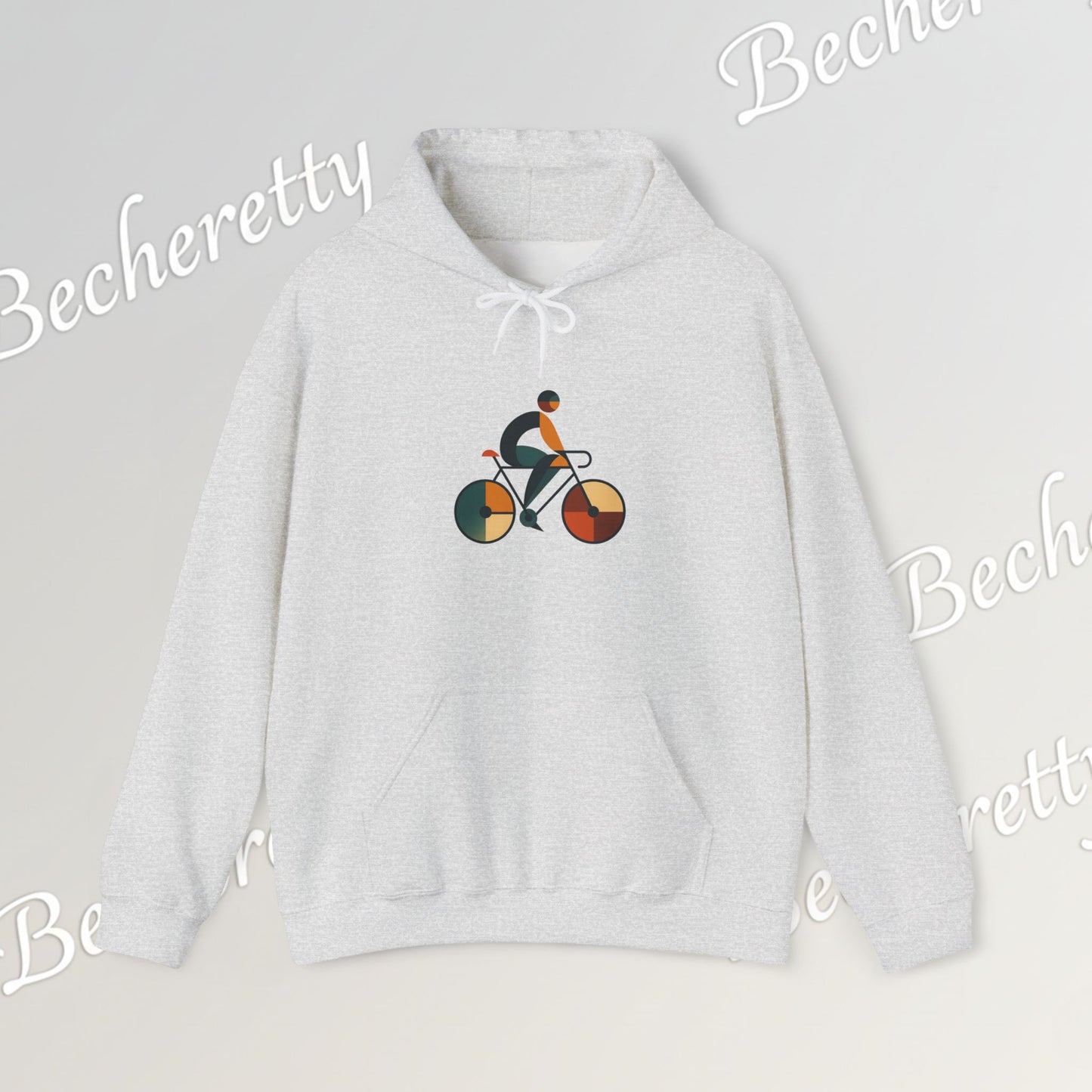 The Bauhaus Cyclist | Premium Geometric Art Hoodie Becheretty - Perfect Gift for Bike Lovers - Casual
