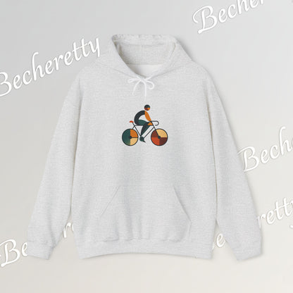 The Bauhaus Cyclist | Premium Geometric Art Hoodie Becheretty - Perfect Gift for Bike Lovers - Casual