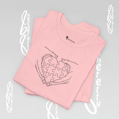 Autism Awareness T-Shirt  "My Heart is Yours" - Becheretty Minimalist design - Unisex, casual wear.
