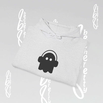 Funny Ghost Hoodie - Art Graphic Minimalist Becheretty "Ghost Headphone"