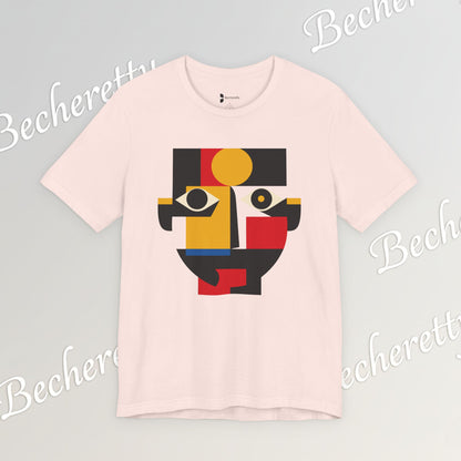 Abstract Geometric Face T-Shirt — Modern Cubist Art Tee