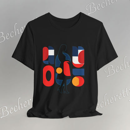 Luminous Silhouette T-Shirt - Bauhaus-inspired geometric shapes - Art Graphic Minimalist Becheretty