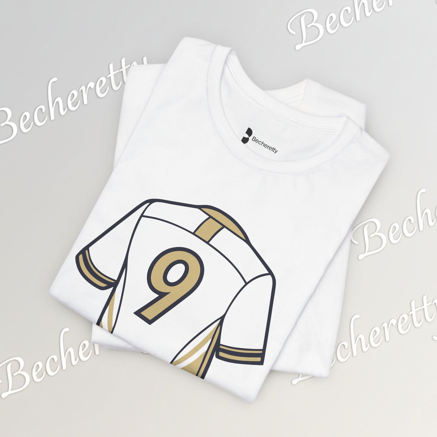 Soccer T-Shirt - Number 9 - Minimalist Graphic Becheretty - Athletic apparel - Everyday Fashion
