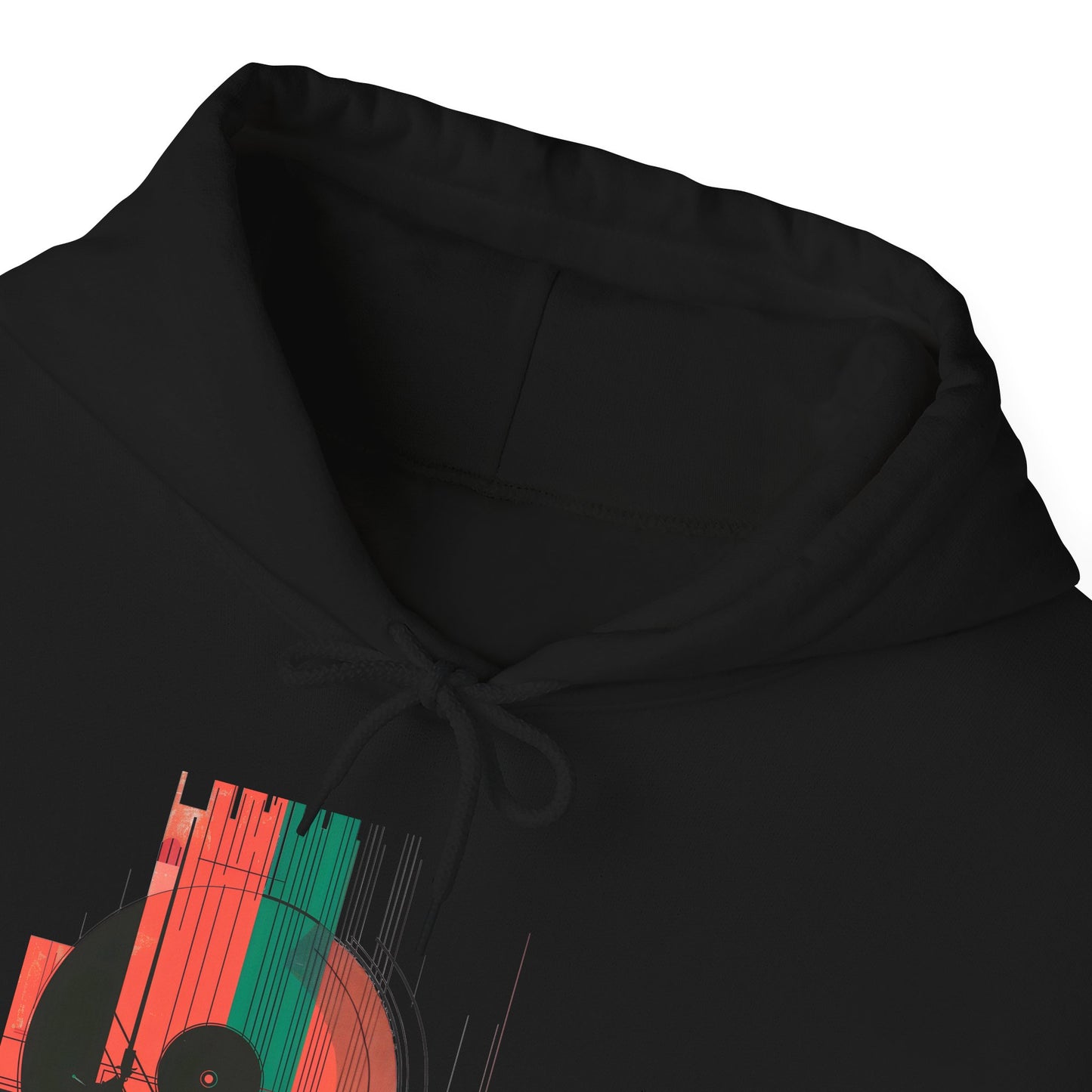 The Vinyl Echo "DJ" Hoodie - Art Graphic Becheretty - The classic vinyl record through a lens of modern geometry