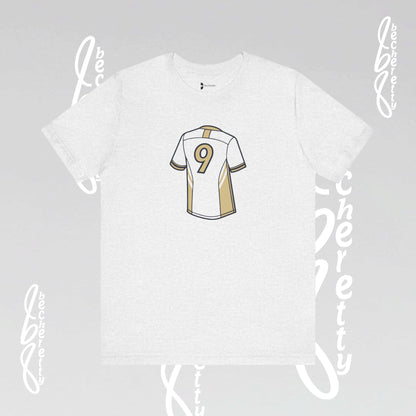 Soccer T-Shirt - Number 9 - Minimalist Graphic Becheretty - Athletic apparel - Everyday Fashion