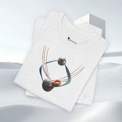 Abstract Orbital Necklace Tee - Art Graphic Minimalist Becheretty - Wearable artwork