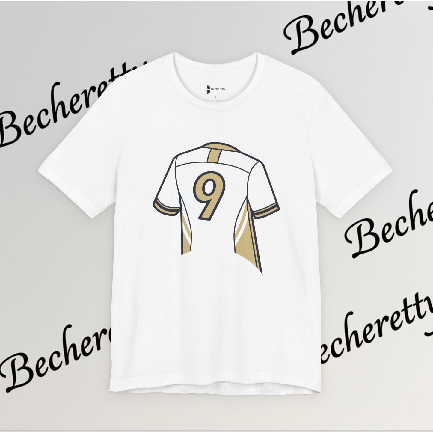Soccer T-Shirt - Number 9 - Minimalist Graphic Becheretty - Athletic apparel - Everyday Fashion