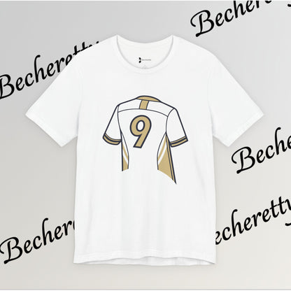 Soccer T-Shirt - Number 9 - Minimalist Graphic Becheretty - Athletic apparel - Everyday Fashion