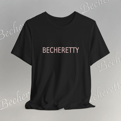 Minimalist Logo Tee Becheretty - Short Sleeve- Casual Style, Unisex - Relaxed Fit Top - Everyday wear