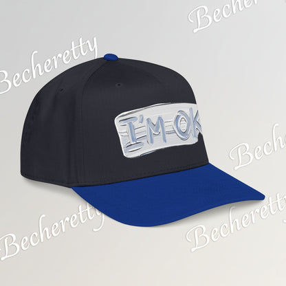 Baseball Cap "I'M OK" Minimal Art Graphic Becheretty - Style is Yours