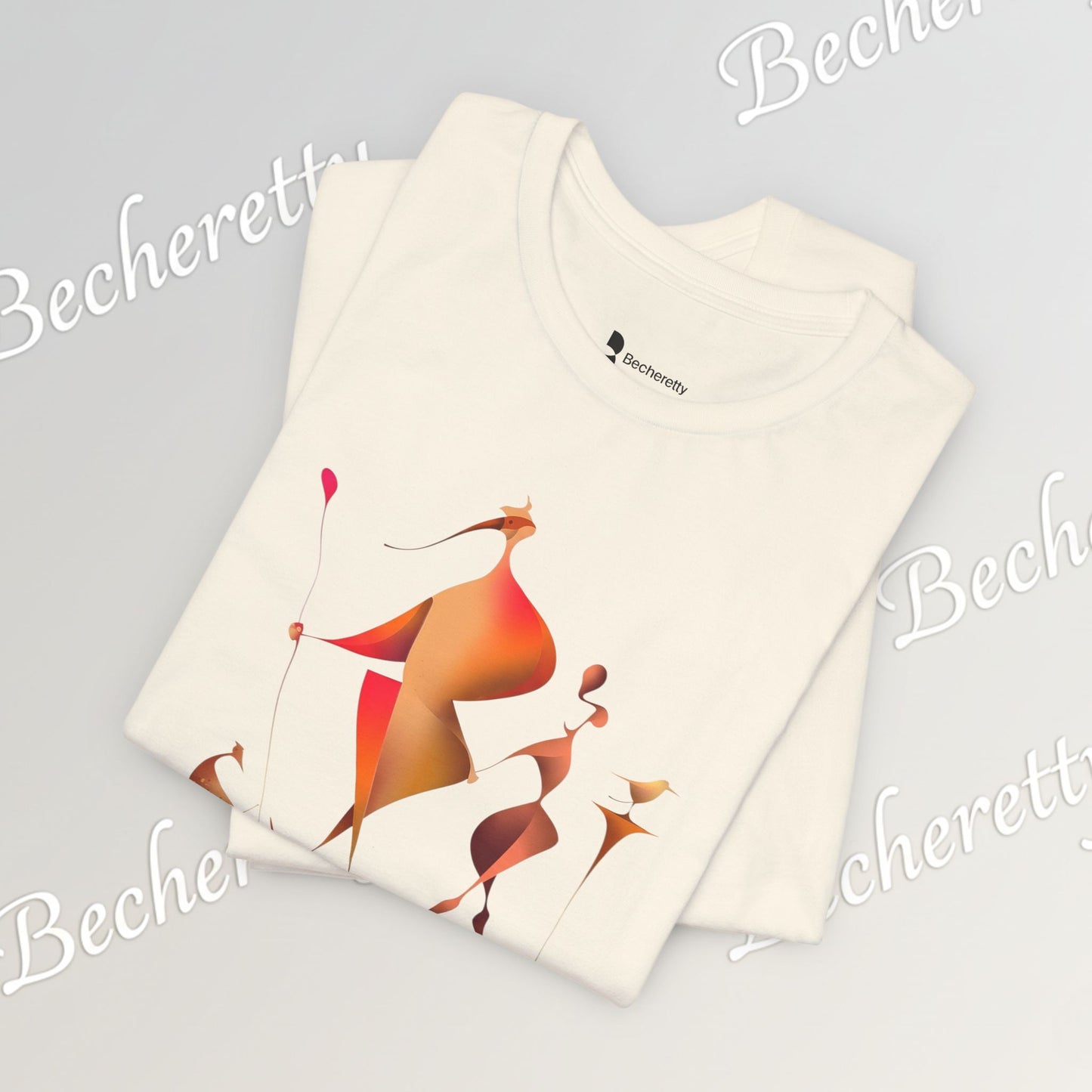 "Gilded Strangers" Graphic T-Shirt Becheretty - A Journey Through an Abstract World of Mythic Beings
