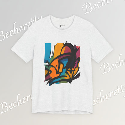"Neon Fracture" — T-Shirt Becheretty - It captures the aesthetic of the shapes while nodding to those electric 80s/90s colors.