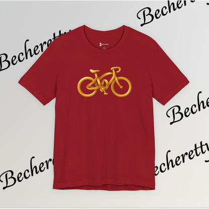 Gold Road Bike T-Shirt — Art Graphic Minimalist Becheretty - Gift Idea for Cyclist & Bike lovers