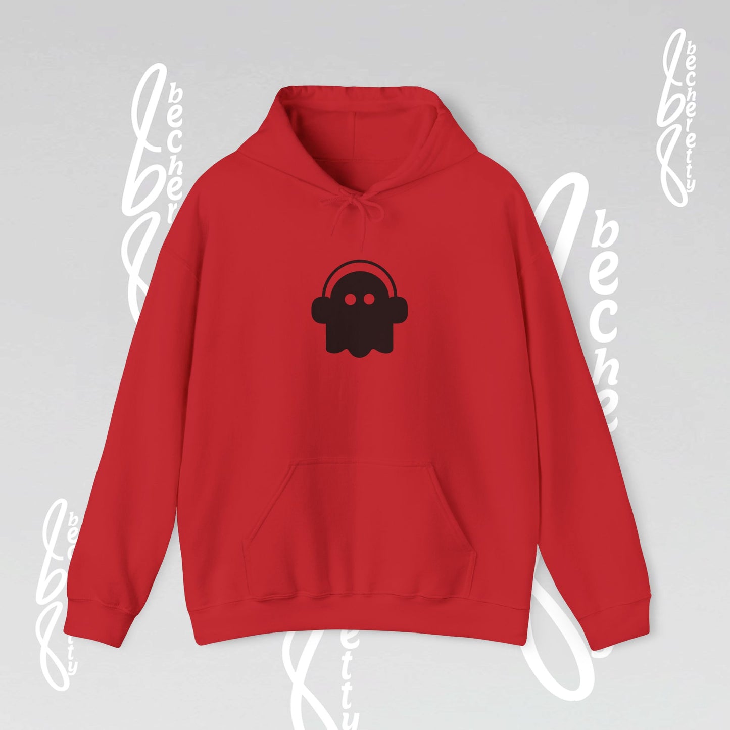 Funny Ghost Hoodie - Art Graphic Minimalist Becheretty "Ghost Headphone"