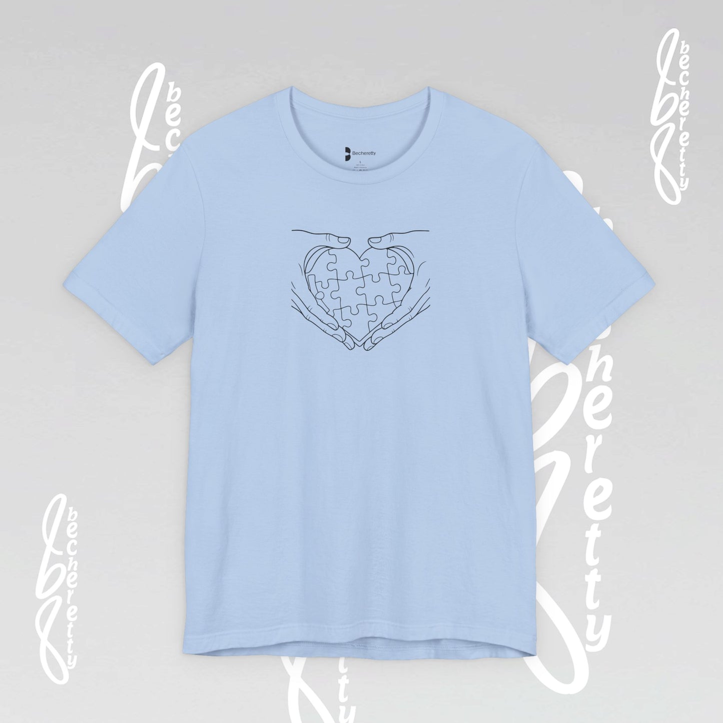 Autism Awareness T-Shirt  "My Heart is Yours" - Becheretty Minimalist design - Unisex, casual wear.