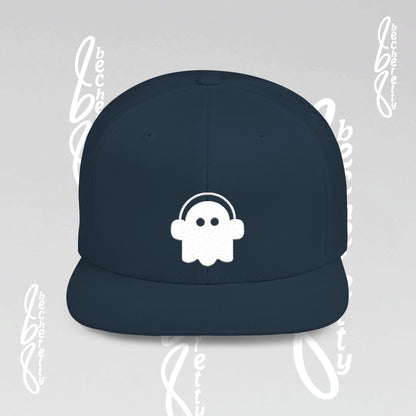 Unique Ghost Headphones Flat Bill Snapback Hat - Art Graphic Becheretty