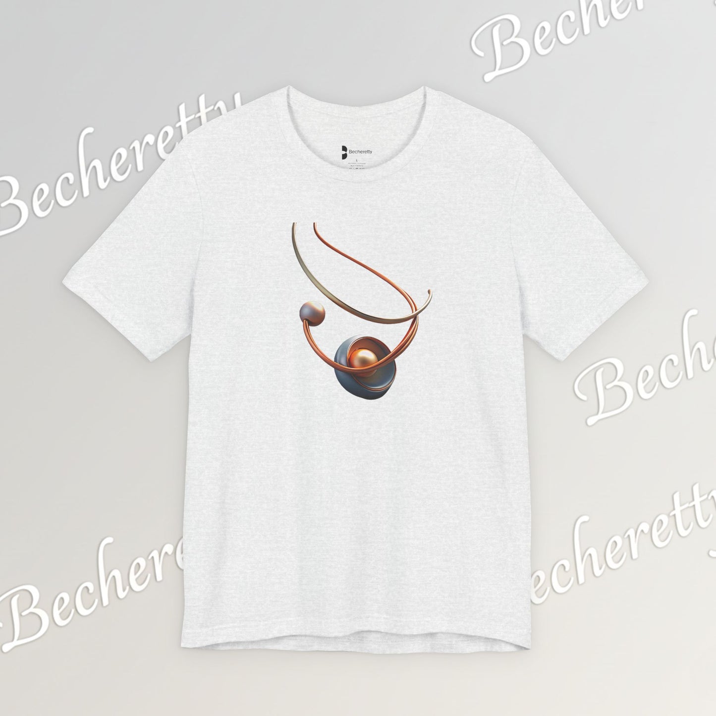 Artistic Graphic T-Shirt Becheretty - Stylish Necklace Design - Casual Wear, Gift for Art Lovers, Summer Fashion, Everyday Comfort