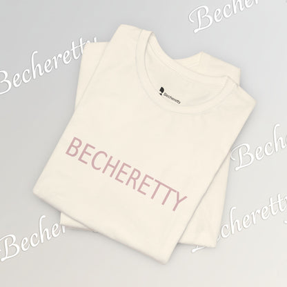 Minimalist Logo Tee Becheretty - Short Sleeve- Casual Style, Unisex - Relaxed Fit Top - Everyday wear
