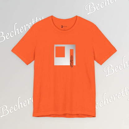 Cubist Portal Premium Tee - Minimalist Art Graphic Becheretty - Design that merges architectural precision and abstract expressionism.