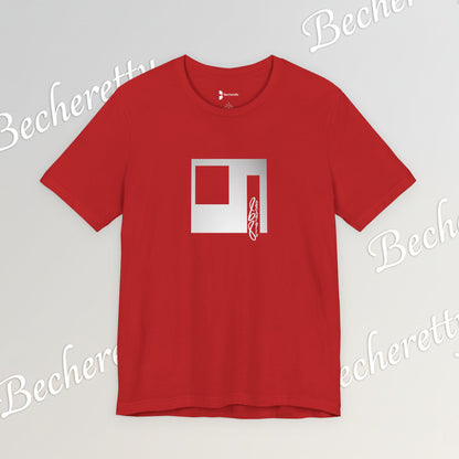 Cubist Portal Premium Tee - Minimalist Art Graphic Becheretty - Design that merges architectural precision and abstract expressionism.