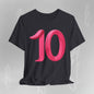 Pink Number 10 - Graphic Tee - Becheretty Minimalist Style - Everyday Comfort - Ideal Gift for Sports Lovers
