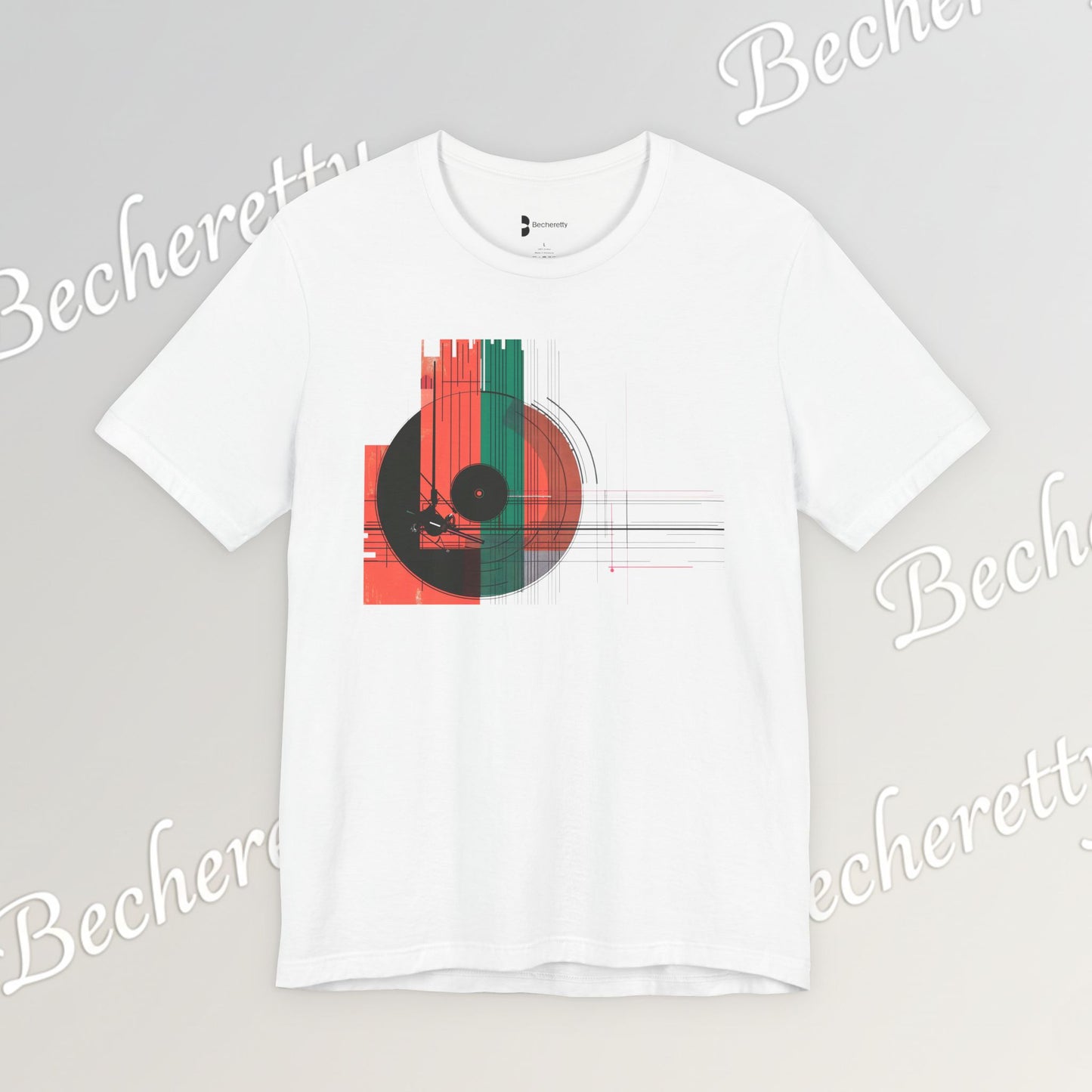 Minimalist Cubist Vinyl Tee - Art Graphic Becheretty - Spin your style in a new direction.