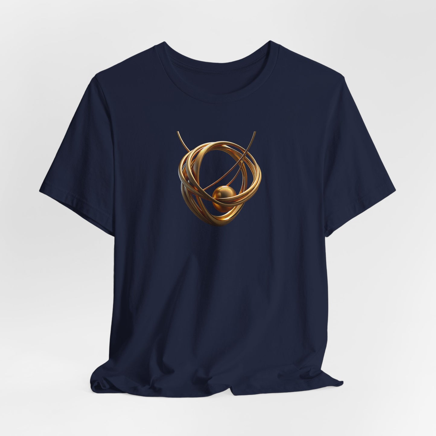 T-Shirt - Golden Abstract Orb Graphic Art Becheretty - Perfect for everyday wear with a refined, contemporary edge.